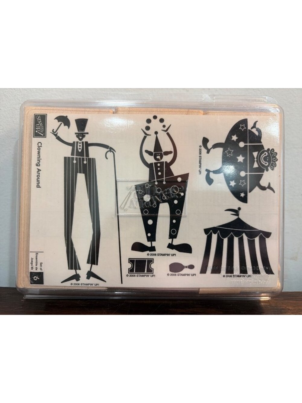NWB Clowning Around Rubber Stamp Set By Stampin Up! 2006 Set Of 6 Circus-Themed